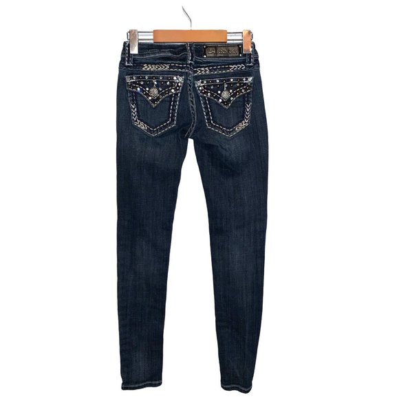 L.A. Idol Jeans Bling Hardware Blue Silver Cotton Elastane Designed in the USA
